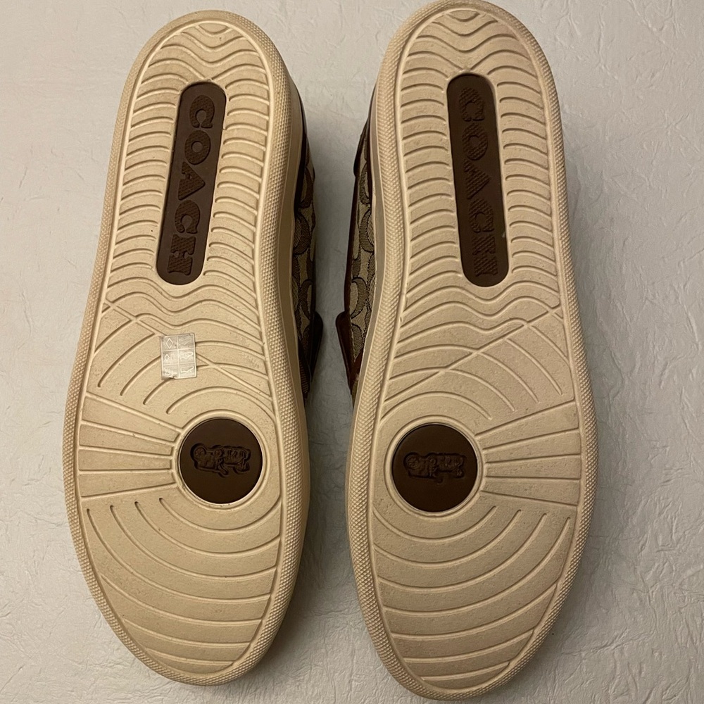 Coach Women's Tan Patterned Loafers - Picture 4 of 7
